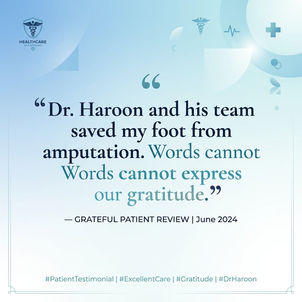We are deeply grateful for our patients' trust. Reclaiming mobility and preventing amputation is always our number one clinical priority.